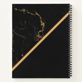 Schwarzer und goldener Marmor Notizblock (Rückseite)