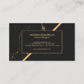 Schwarzer und goldener Marmor Visitenkarte (Rückseite)
