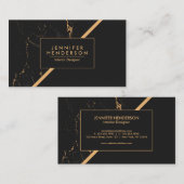 Schwarzer und goldener Marmor Visitenkarte (Vorne/Hinten)