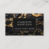 Schwarzer und goldener Marmor Visitenkarte (Vorderseite)