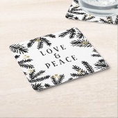 Schwarzer und goldener Pine und Berries Urlaub Rechteckiger Pappuntersetzer (angewinkelt)