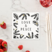 Schwarzer und goldener Pine und Berries Urlaub Serviette (Beispiel)