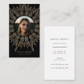Schwarzer und goldener Sonnenschutzrahmen Deko Visitenkarte (Vorne/Hinten)