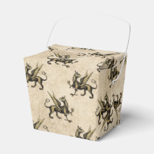 Schwarzer und goldener Vintage-Drache Geschenkschachtel