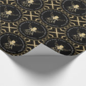 Schwarzer und goldener Weihnachtsgel von Grace Fil Geschenkpapier (Ecke)
