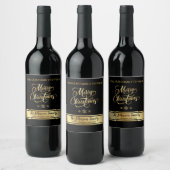 Schwarzer und goldener Weihnachtswein Weinetikett (Flaschen)