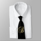 Schwarzer und goldener Wurf -B- Neck Tie Krawatte (Gebunden)