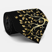 Schwarzer und goldener Wurf -B- Neck Tie Krawatte (Gerollt)