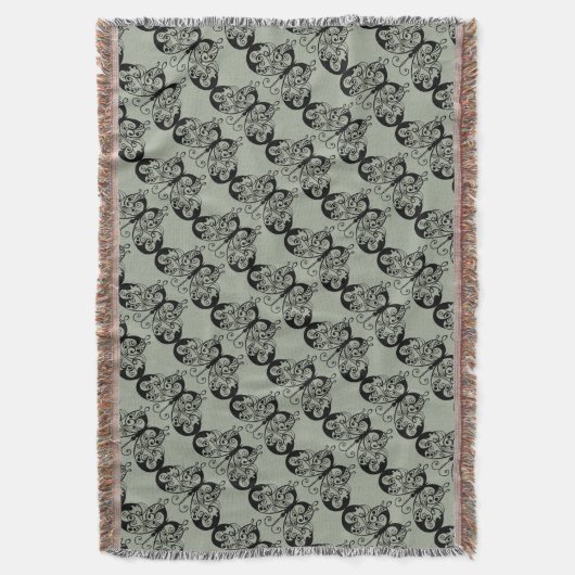 Schwarzer und grauer Schmetterling Decke (Vorderseite Vertikal)