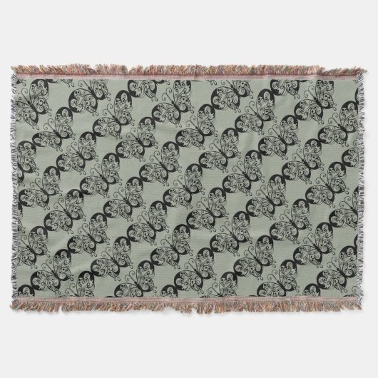 Schwarzer und grauer Schmetterling Decke (Vorderseite)