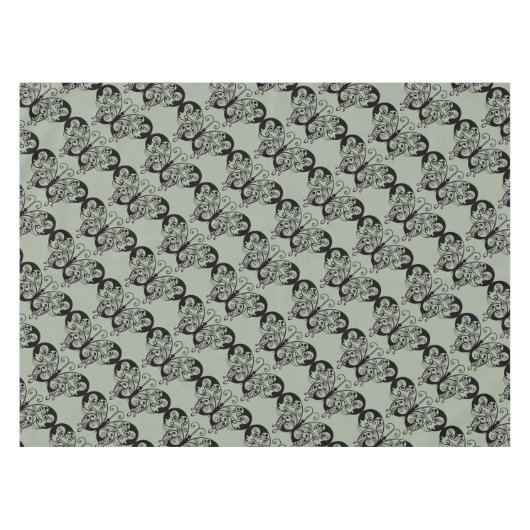 Schwarzer und grauer Schmetterling Tischdecke (Vorderseite (Horizontal))