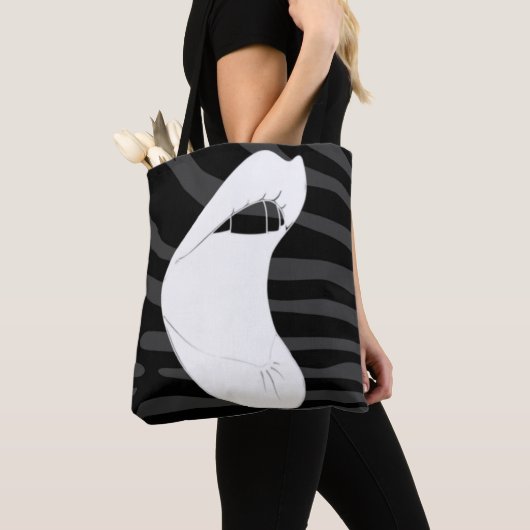 Schwarzer und grauer Totbeutel Tasche (Von Nahem)