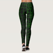Schwarzer und grüner Alligator Leggings (Rückseite)