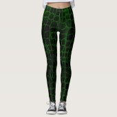 Schwarzer und grüner Alligator Leggings (Vorderseite)
