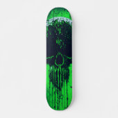 Schwarzer und grüner Computercode-Skull Skateboard (Vorne)