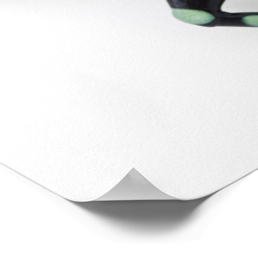 Schwarzer und grüner Gift-Dart-Frosch Poster (Ecke)