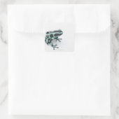 Schwarzer und grüner Giftdarmfrosch (Dendrobaten) Quadratischer Aufkleber (Tasche)
