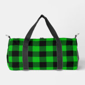 Schwarzer und grüner Karo Duffle Bag (Vorderseite)