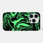 Schwarzer und grüner Marmor iPhone Hülle (Rückseite (Horizontal))