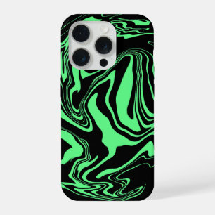 Schwarzer und grüner Marmor iPhone 15 Pro Hülle