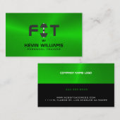 Schwarzer und grüner metallischer Hintergrund Visitenkarte (Vorne/Hinten)