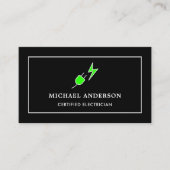 Schwarzer und grüner Power - zertifizierter Elektr Visitenkarte (Vorderseite)