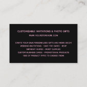 Schwarzer und Hellrosa Online-Shop Visitenkarte (Rückseite)