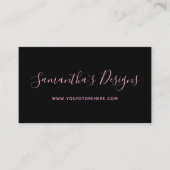 Schwarzer und Hellrosa Online-Shop Visitenkarte (Vorderseite)