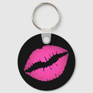 Schwarzer und hübscher rosa Ombre-Lippenstift Pout Schlüsselanhänger