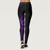 Schwarzer und Lila Abstrakter Hintergrund Leggings (Rückseite)