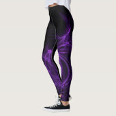 Schwarzer und Lila Abstrakter Hintergrund Leggings (Links)