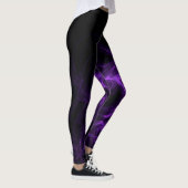 Schwarzer und Lila Abstrakter Hintergrund Leggings (Rechts)
