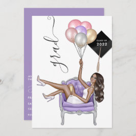 Schwarzer und Lila afrikanischer Abschluss Einladung