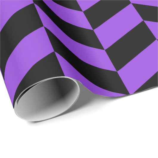 Schwarzer und Lila Extra großer Herringbone Geschenkpapier (Rolleneckpunkt)