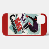 Schwarzer und lila gekleideter Skier Case-Mate iPhone Hülle (Rückseite (Horizontal))