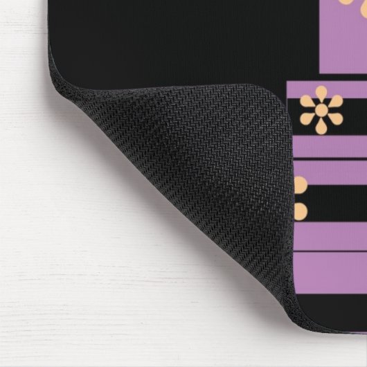 Schwarzer und lila Hochzeits-Kuchen Mousepad (Ecke)
