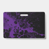 Schwarzer und Lila Marmor Hallo Hinter der Maske Ausweis (Rückseite)