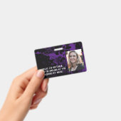 Schwarzer und Lila Marmor Hallo Hinter der Maske Ausweis (Handheld)