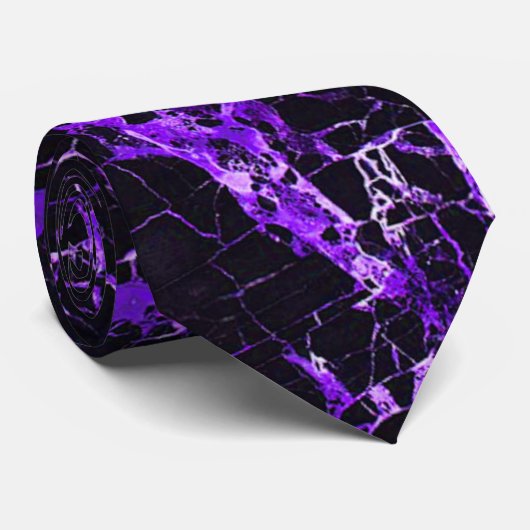 Schwarzer und Lila Marmor, Krawatte (Gerollt)
