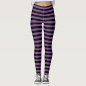Schwarzer und Lila Streifen Leggings (Vorderseite)