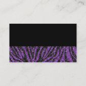 Schwarzer und lila Zebra-berufliche Visitenkarte (Rückseite)