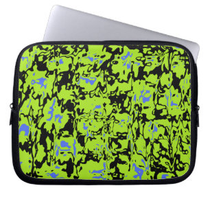 Schwarzer und Limoner Abstrakter Swirl Laptopschutzhülle