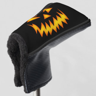 Schwarzer und orange beängstigender Kürbis Golf Headcover