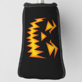 Schwarzer und orange beängstigender Kürbis Golf Headcover (Rotieren 90)
