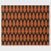 Schwarzer und Orange Geist Geschenkpapier (Flach)