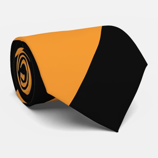 Schwarzer und Orange II breiter Regimentstreifen Krawatte (Gerollt)