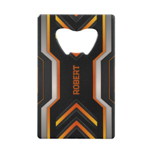 Schwarzer und orangefarben Hintergrund für Gaming Geldbeutel Flaschenöffner