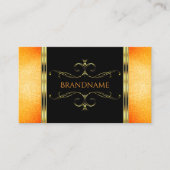 Schwarzer und orangefarbener Glitzer Golden Verzie Visitenkarte (Vorderseite)