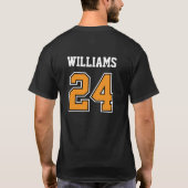 Schwarzer und orangefarbener Schulgeist Custom Foo T-Shirt (Rückseite)