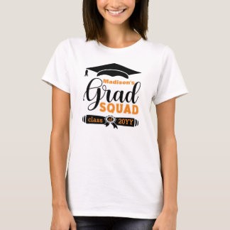 Schwarzer und orangefarbener Text für Frauen Weiße T-Shirt